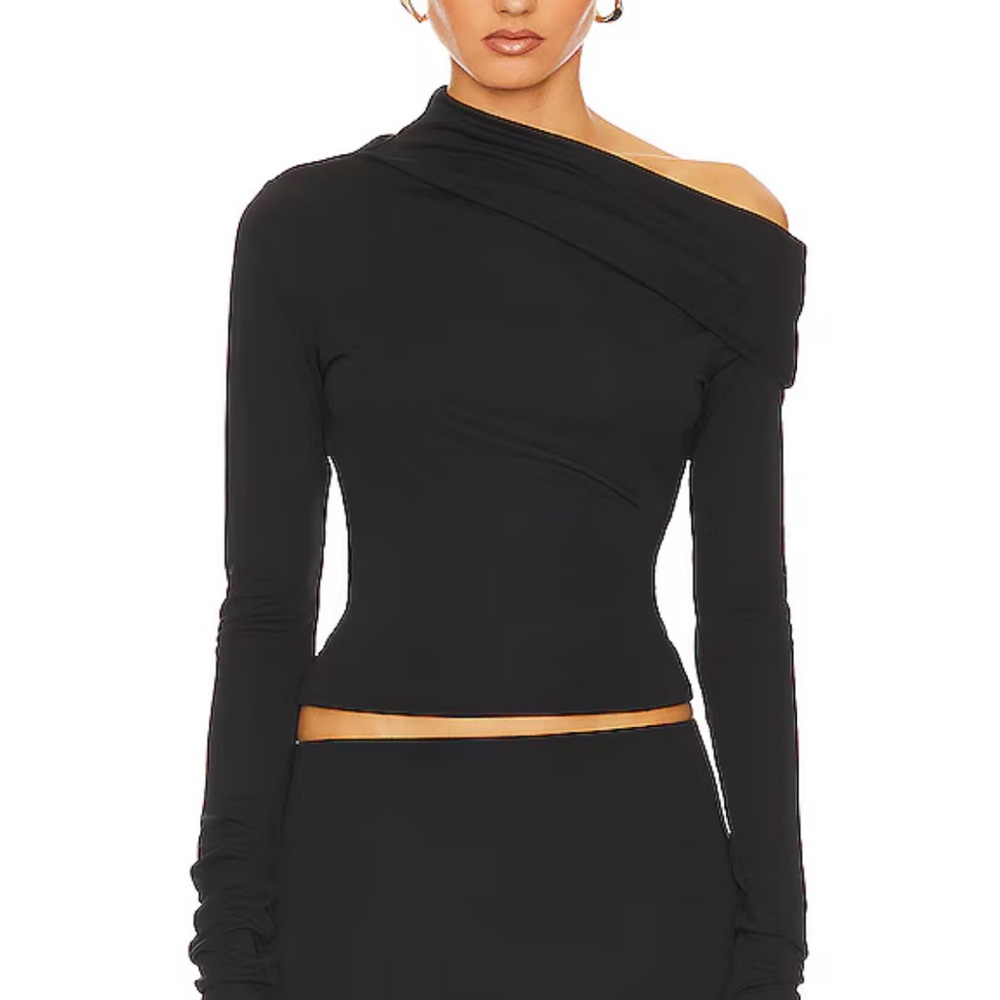 Helsa matte jersey off shoulder top